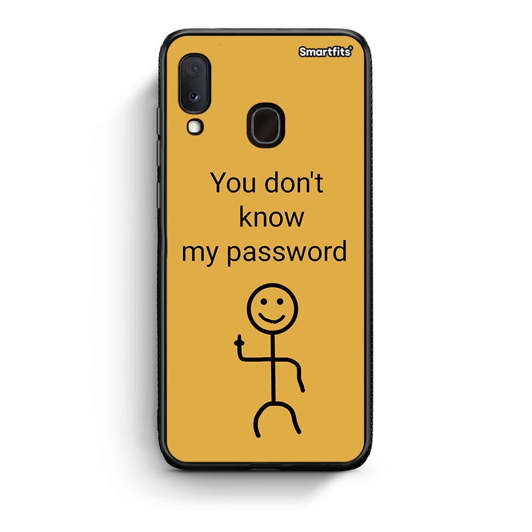 Samsung A20e My Password Θήκη από τη Smartfits με σχέδιο στο πίσω μέρος και μαύρο περίβλημα | Smartphone case with colorful back and black bezels by Smartfits