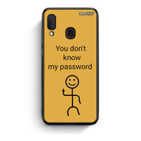 Thumbnail for Samsung A20e My Password Θήκη από τη Smartfits με σχέδιο στο πίσω μέρος και μαύρο περίβλημα | Smartphone case with colorful back and black bezels by Smartfits