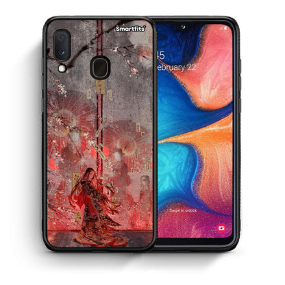 Θήκη Samsung Galaxy A30 Nezuko Kamado από τη Smartfits με σχέδιο στο πίσω μέρος και μαύρο περίβλημα | Samsung Galaxy A30 Nezuko Kamado case with colorful back and black bezels