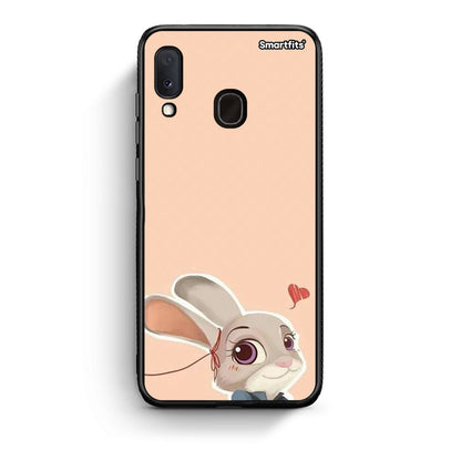 Samsung Galaxy A30 Nick Wilde And Judy Hopps Love 2 θήκη από τη Smartfits με σχέδιο στο πίσω μέρος και μαύρο περίβλημα | Smartphone case with colorful back and black bezels by Smartfits