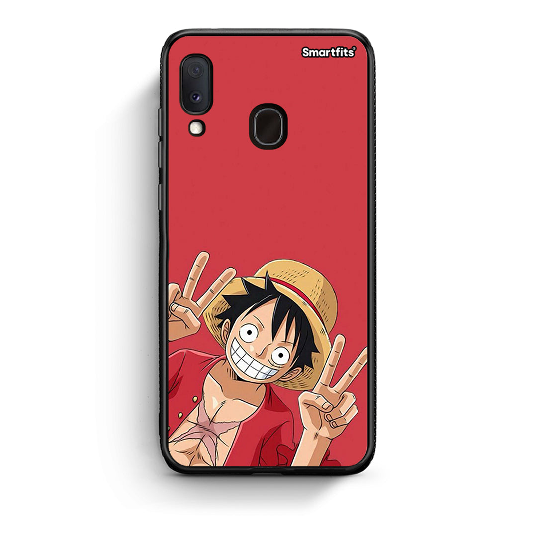 Samsung Galaxy M20 Pirate Luffy Θήκη από τη Smartfits με σχέδιο στο πίσω μέρος και μαύρο περίβλημα | Smartphone case with colorful back and black bezels by Smartfits