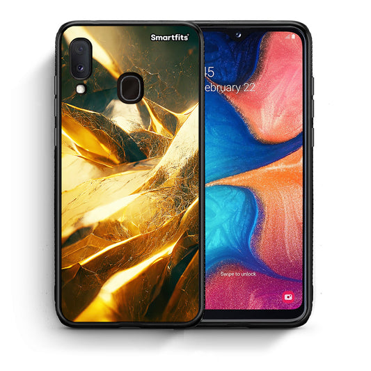 Θήκη Samsung Galaxy A30 Real Gold από τη Smartfits με σχέδιο στο πίσω μέρος και μαύρο περίβλημα | Samsung Galaxy A30 Real Gold case with colorful back and black bezels