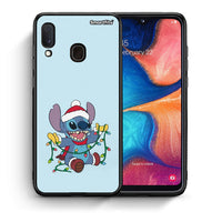 Thumbnail for Θήκη Samsung Galaxy M20 Santa Stich από τη Smartfits με σχέδιο στο πίσω μέρος και μαύρο περίβλημα | Samsung Galaxy M20 Santa Stich case with colorful back and black bezels