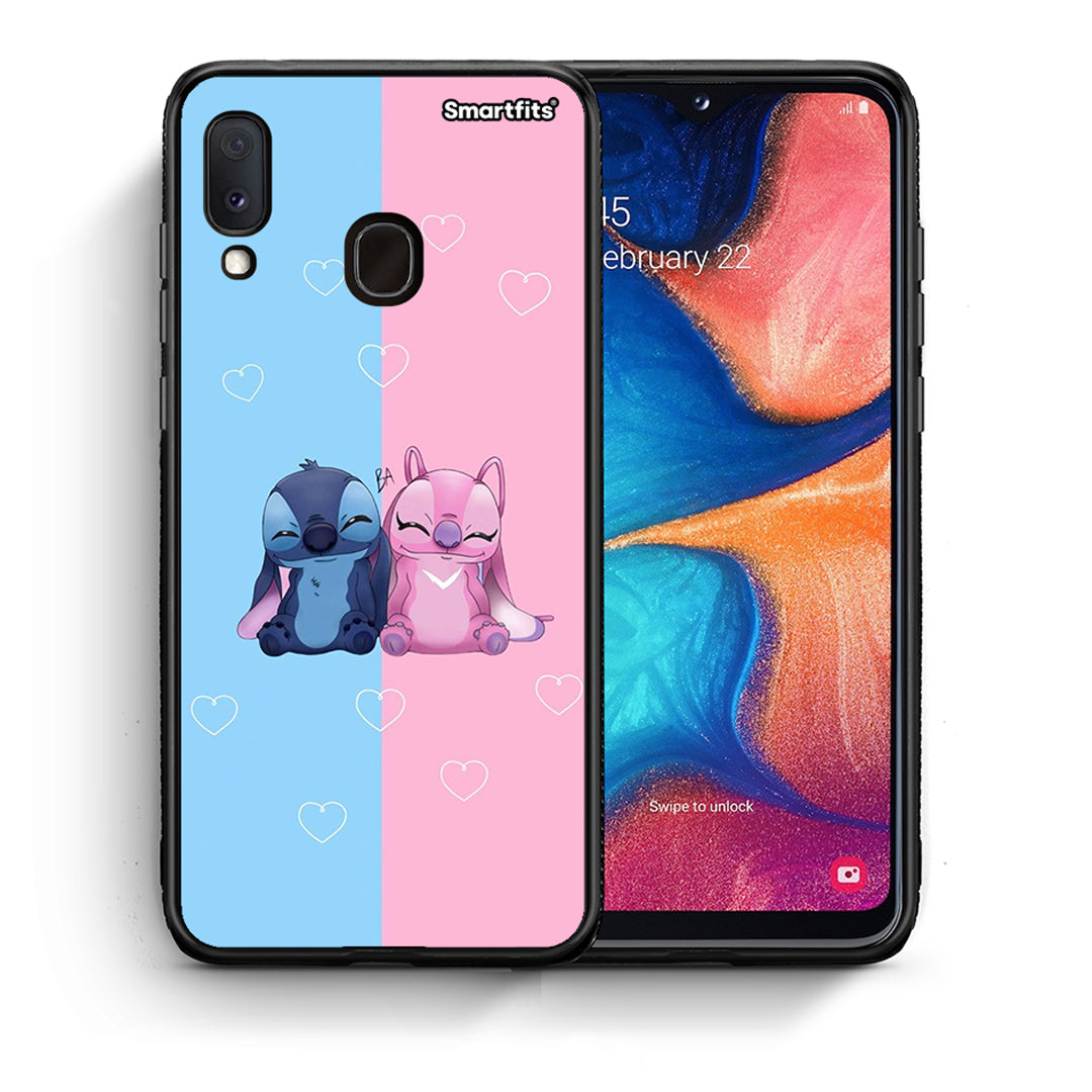 Θήκη Samsung Galaxy A30 Stitch And Angel από τη Smartfits με σχέδιο στο πίσω μέρος και μαύρο περίβλημα | Samsung Galaxy A30 Stitch And Angel case with colorful back and black bezels