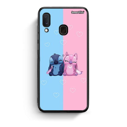 Samsung A20e Stitch And Angel θήκη από τη Smartfits με σχέδιο στο πίσω μέρος και μαύρο περίβλημα | Smartphone case with colorful back and black bezels by Smartfits