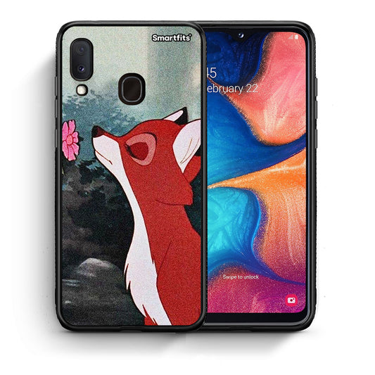 Θήκη Samsung Galaxy A30 Tod And Vixey Love 2 από τη Smartfits με σχέδιο στο πίσω μέρος και μαύρο περίβλημα | Samsung Galaxy A30 Tod And Vixey Love 2 case with colorful back and black bezels