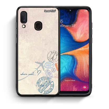 Θήκη Samsung Galaxy A30 Where Next από τη Smartfits με σχέδιο στο πίσω μέρος και μαύρο περίβλημα | Samsung Galaxy A30 Where Next case with colorful back and black bezels