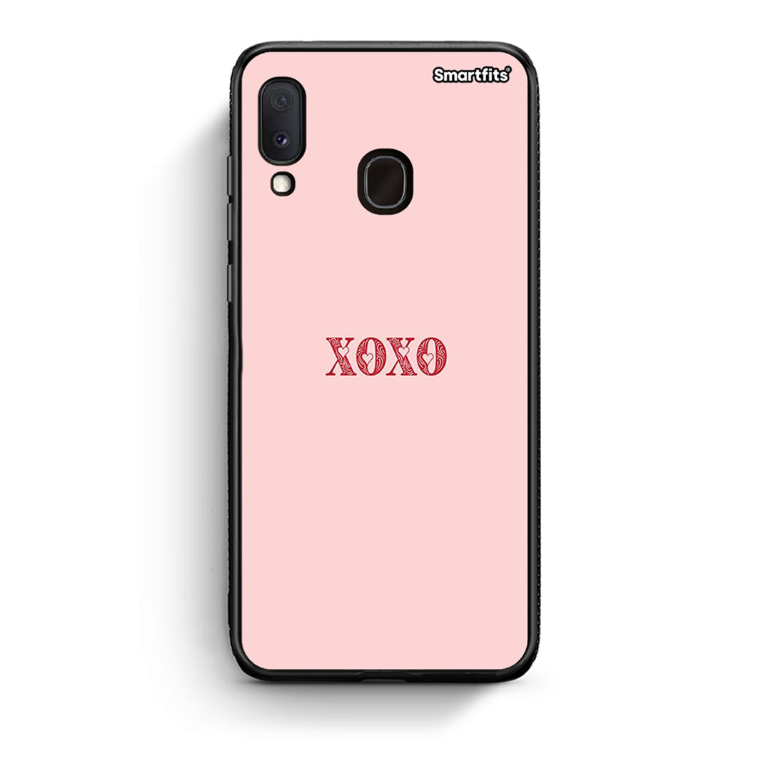 Samsung A20e XOXO Love θήκη από τη Smartfits με σχέδιο στο πίσω μέρος και μαύρο περίβλημα | Smartphone case with colorful back and black bezels by Smartfits