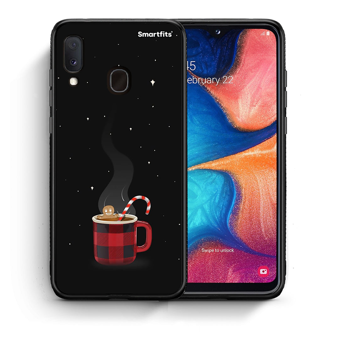 Θήκη Samsung Galaxy M20 Xmas Bathing από τη Smartfits με σχέδιο στο πίσω μέρος και μαύρο περίβλημα | Samsung Galaxy M20 Xmas Bathing case with colorful back and black bezels