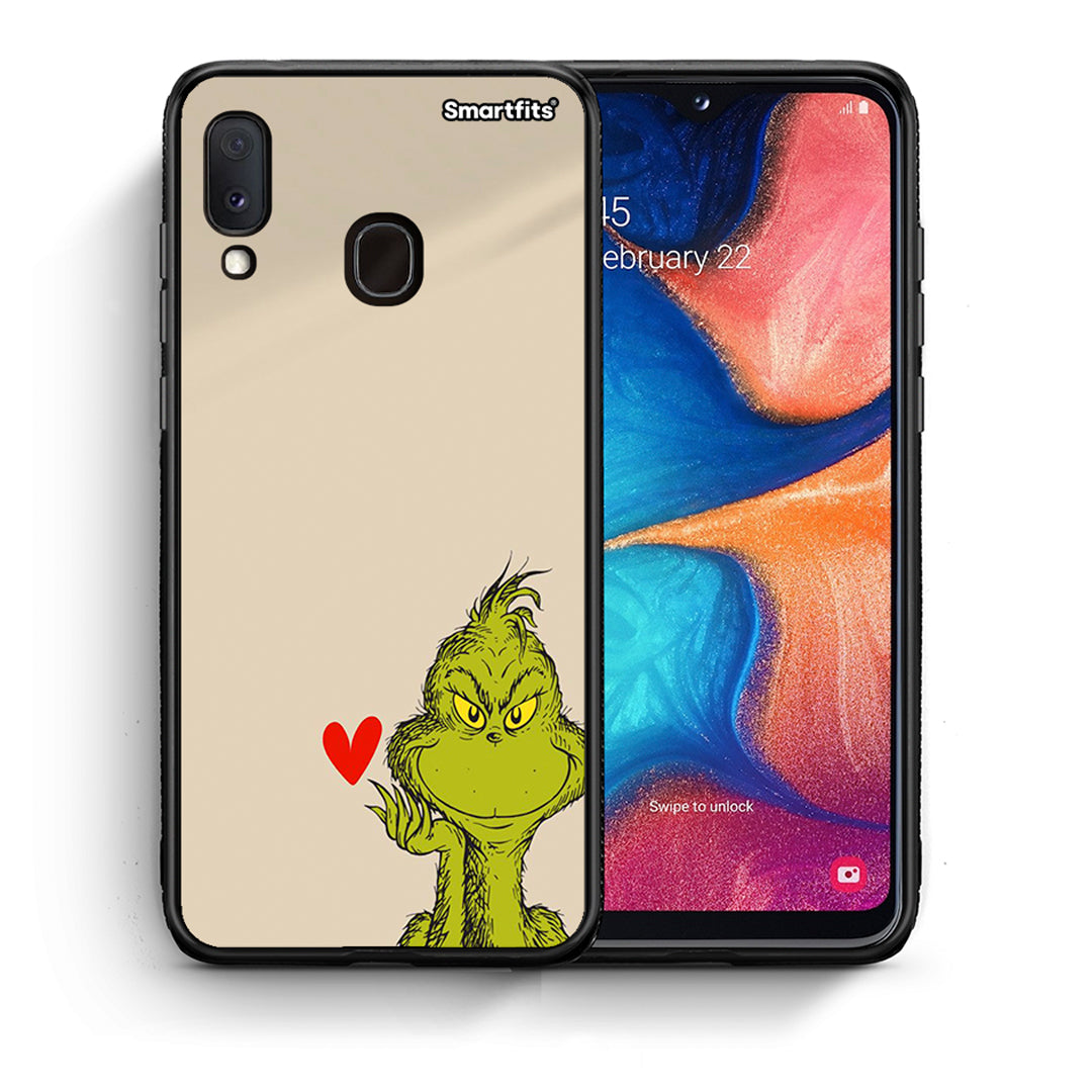 Θήκη Samsung Galaxy A30 Xmas Grinch από τη Smartfits με σχέδιο στο πίσω μέρος και μαύρο περίβλημα | Samsung Galaxy A30 Xmas Grinch case with colorful back and black bezels