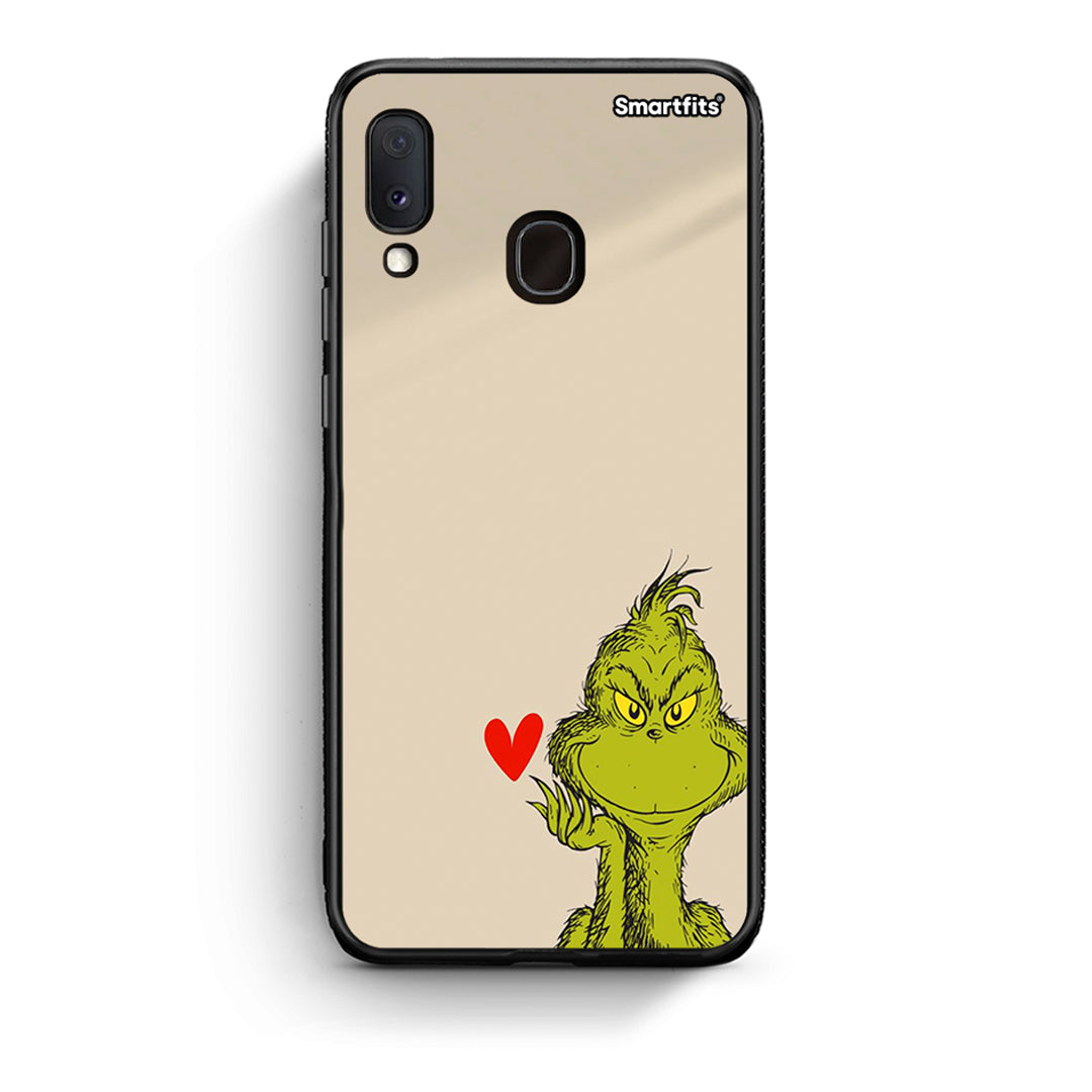 Samsung Galaxy A30 Xmas Grinch θήκη από τη Smartfits με σχέδιο στο πίσω μέρος και μαύρο περίβλημα | Smartphone case with colorful back and black bezels by Smartfits