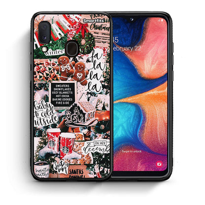 Θήκη Samsung Galaxy M20 Xmas Habbits από τη Smartfits με σχέδιο στο πίσω μέρος και μαύρο περίβλημα | Samsung Galaxy M20 Xmas Habbits case with colorful back and black bezels