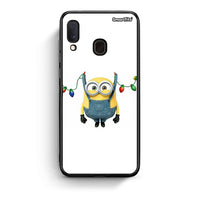 Thumbnail for Samsung A20e Xmas Minion Lights θήκη από τη Smartfits με σχέδιο στο πίσω μέρος και μαύρο περίβλημα | Smartphone case with colorful back and black bezels by Smartfits