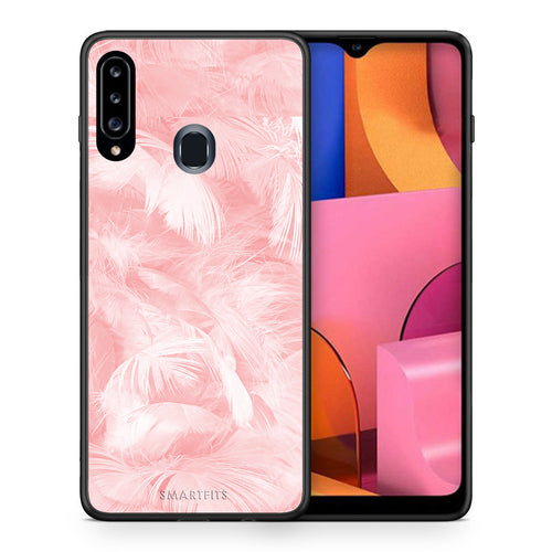 Boho Pink Feather - Samsung Galaxy A20s θήκη