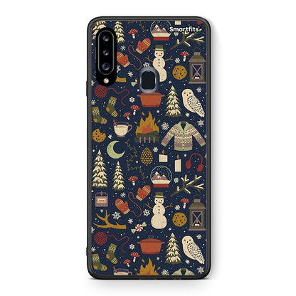 Θήκη Samsung Galaxy A20s Christmas Elements από τη Smartfits με σχέδιο στο πίσω μέρος και μαύρο περίβλημα | Samsung Galaxy A20s Christmas Elements case with colorful back and black bezels
