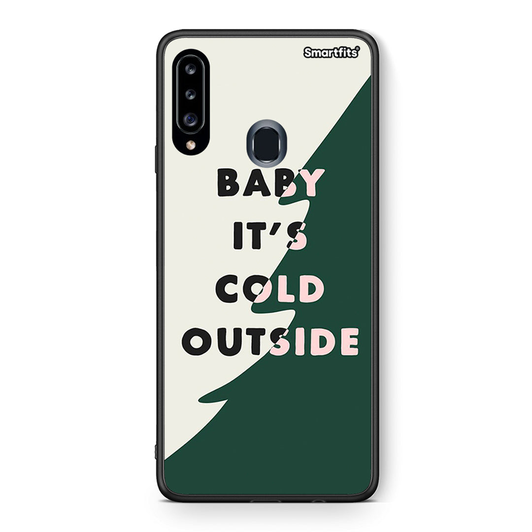 Θήκη Samsung Galaxy A20s Cold Outside από τη Smartfits με σχέδιο στο πίσω μέρος και μαύρο περίβλημα | Samsung Galaxy A20s Cold Outside case with colorful back and black bezels