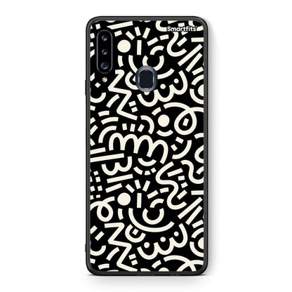 Θήκη Samsung Galaxy A20s Doodle Art από τη Smartfits με σχέδιο στο πίσω μέρος και μαύρο περίβλημα | Samsung Galaxy A20s Doodle Art case with colorful back and black bezels