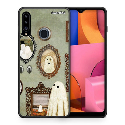Θήκη Samsung Galaxy A20s Halloween Ghost Season από τη Smartfits με σχέδιο στο πίσω μέρος και μαύρο περίβλημα | Samsung Galaxy A20s Halloween Ghost Season case with colorful back and black bezels