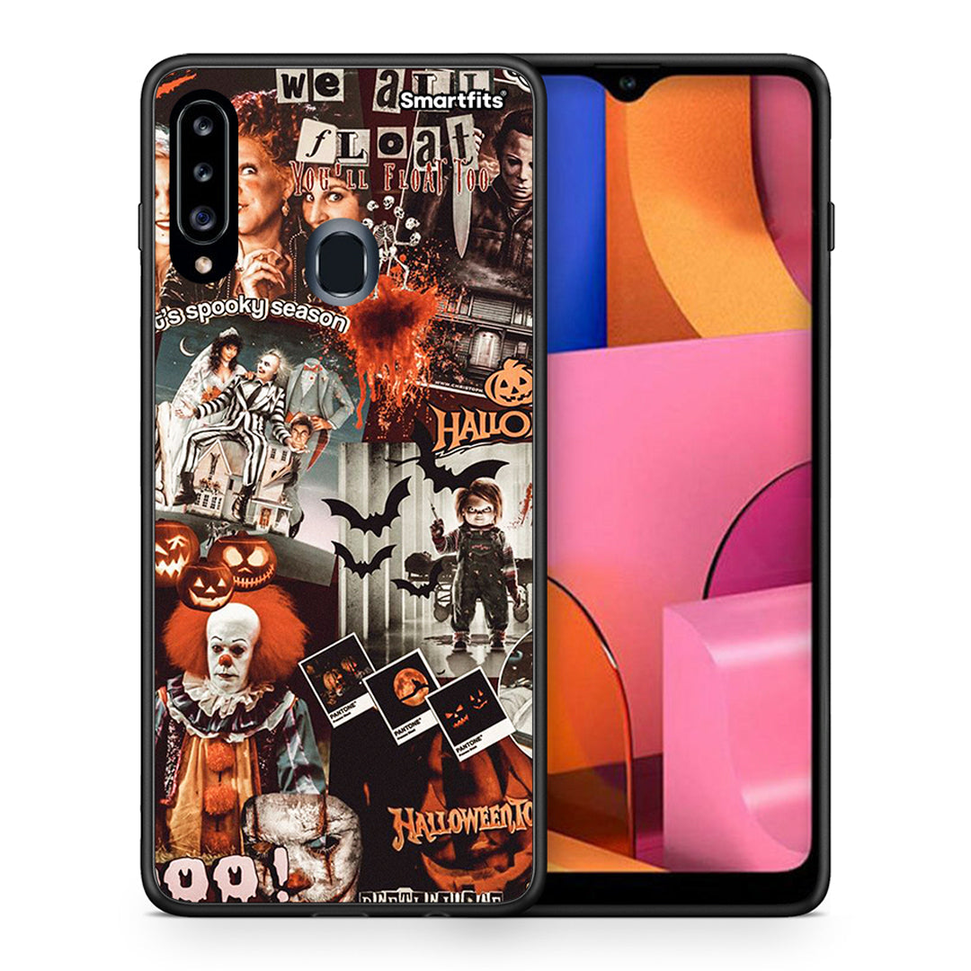 Θήκη Samsung Galaxy A20s Halloween Spooky Season από τη Smartfits με σχέδιο στο πίσω μέρος και μαύρο περίβλημα | Samsung Galaxy A20s Halloween Spooky Season case with colorful back and black bezels