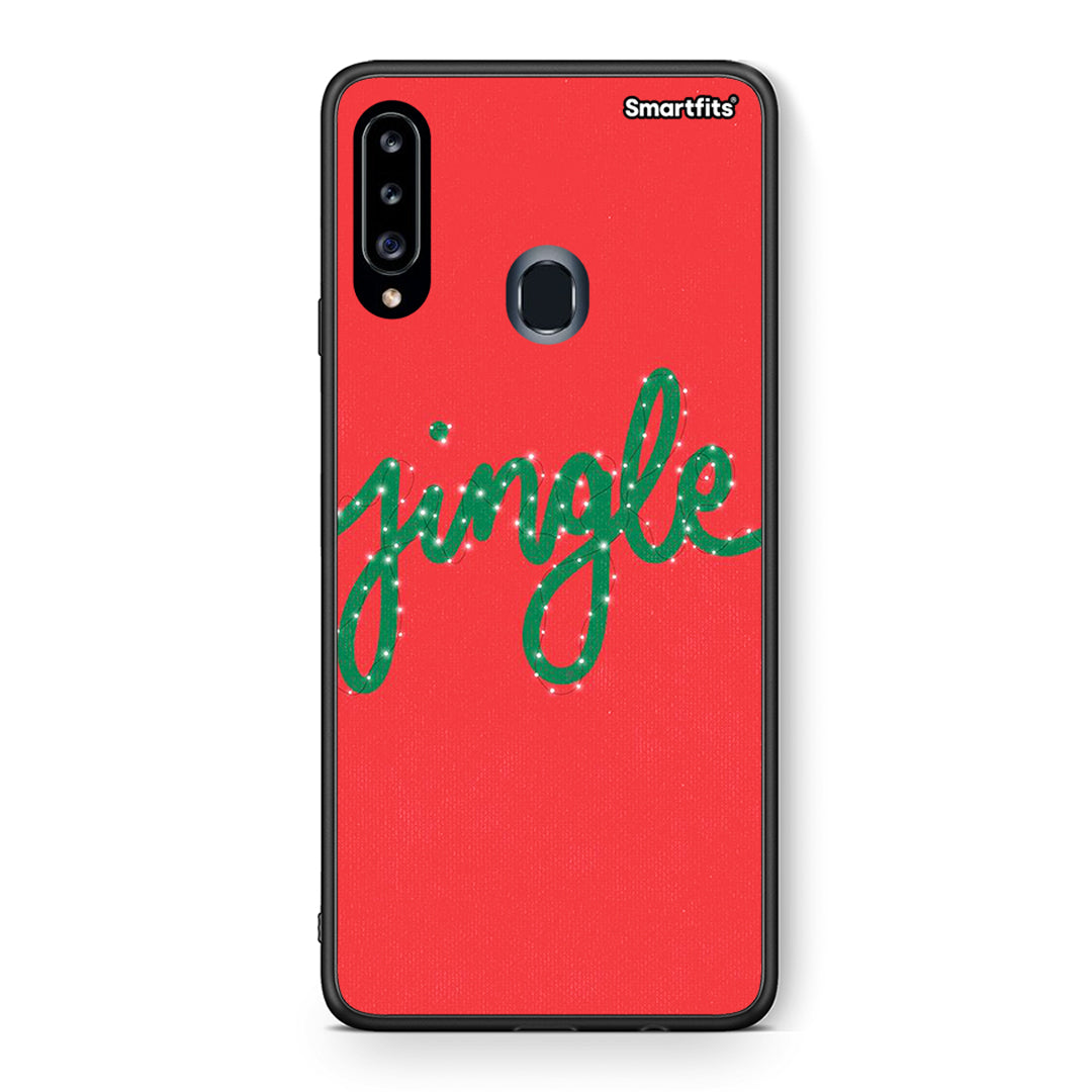 Θήκη Samsung Galaxy A20s Jingle Xmas από τη Smartfits με σχέδιο στο πίσω μέρος και μαύρο περίβλημα | Samsung Galaxy A20s Jingle Xmas case with colorful back and black bezels