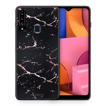 Marble Black Rosegold - Samsung Galaxy A20s θήκη