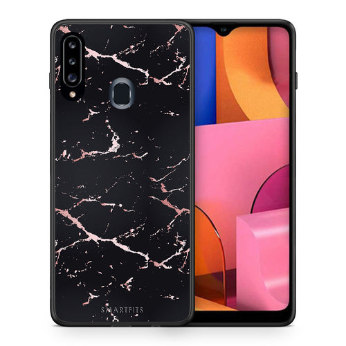 Marble Black Rosegold - Samsung Galaxy A20s θήκη