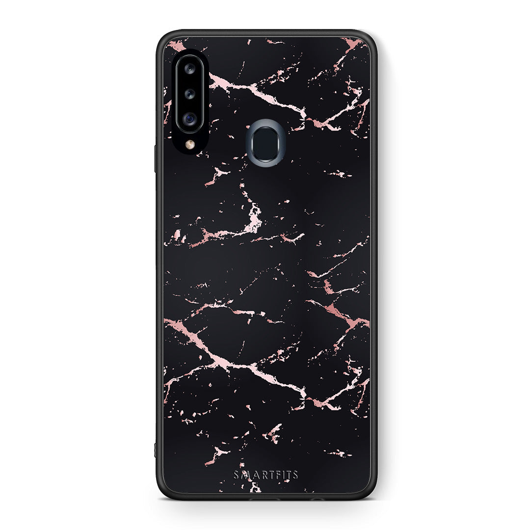 Marble Black Rosegold - Samsung Galaxy A20s θήκη