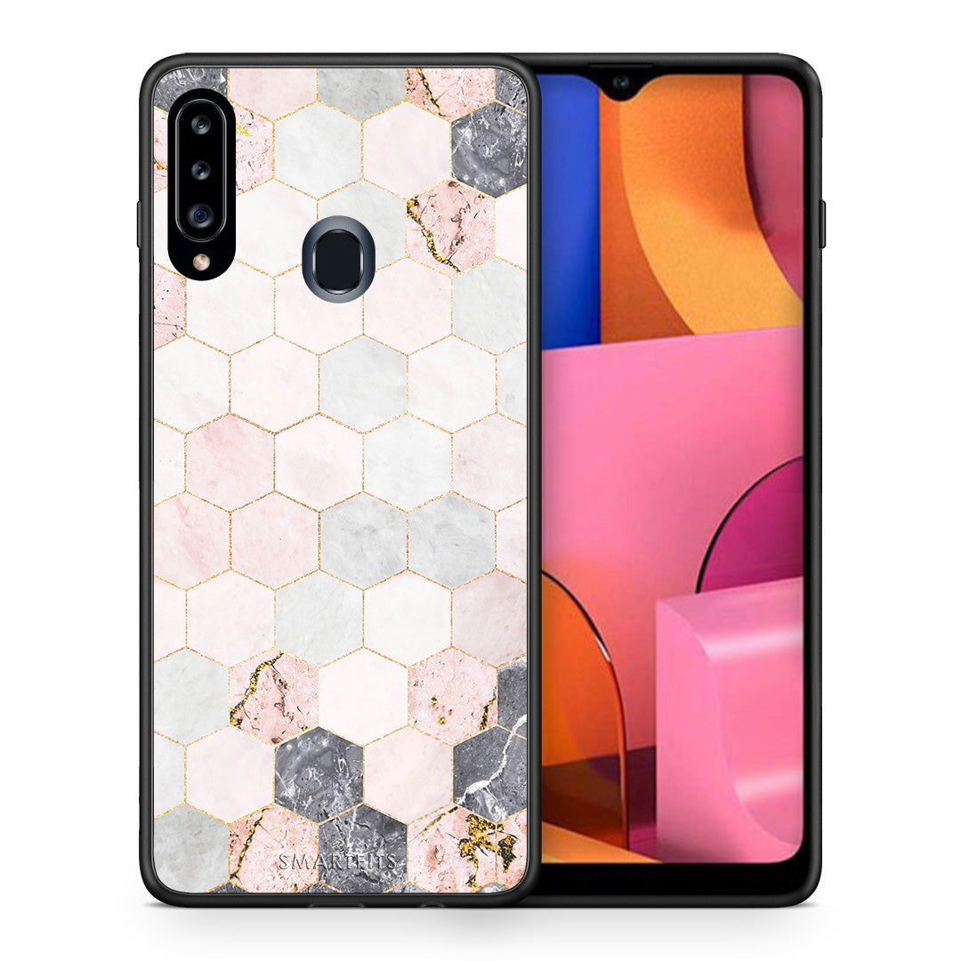 Marble Hexagon Pink - Samsung Galaxy A20s θήκη