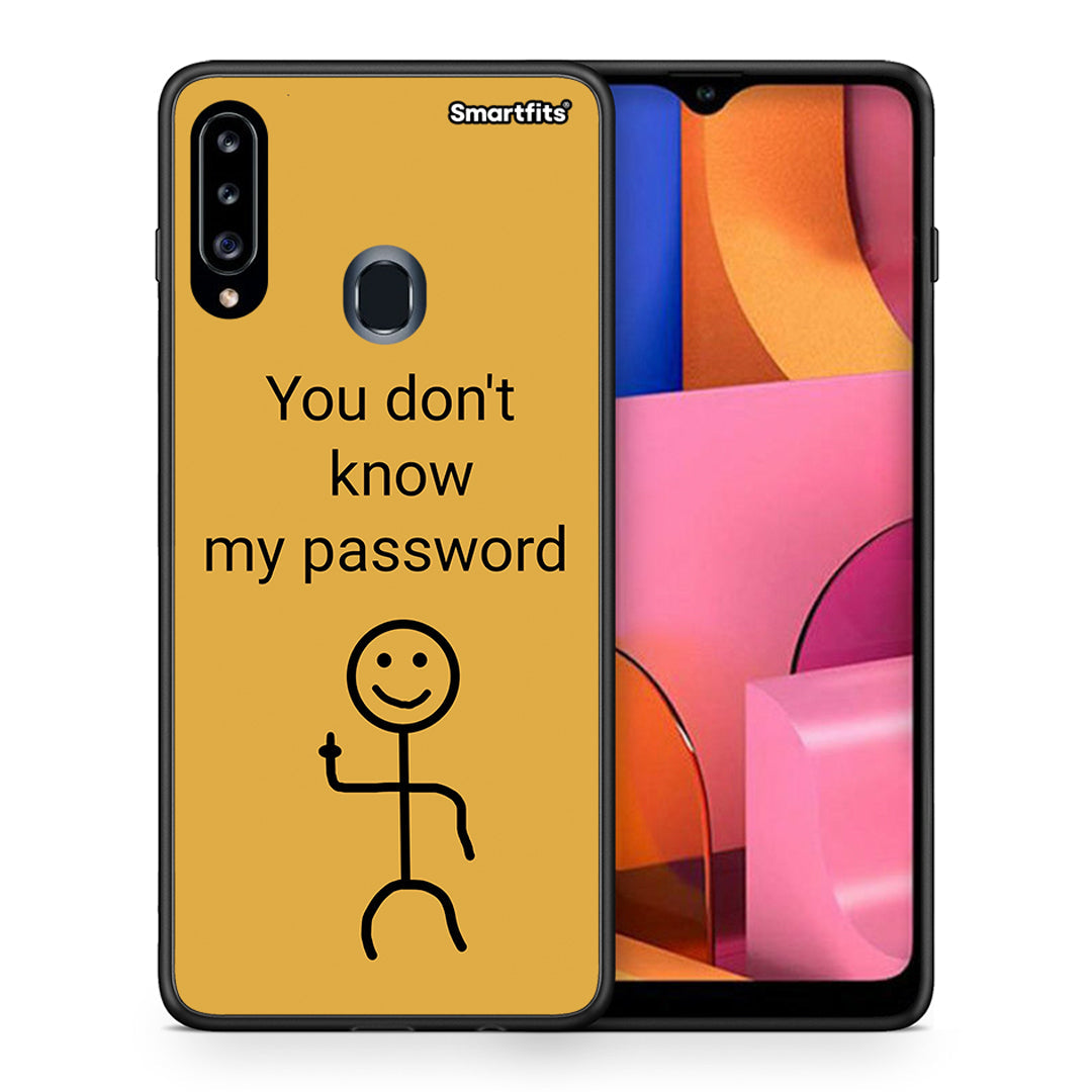 Θήκη Samsung Galaxy A20s My Password από τη Smartfits με σχέδιο στο πίσω μέρος και μαύρο περίβλημα | Samsung Galaxy A20s My Password case with colorful back and black bezels