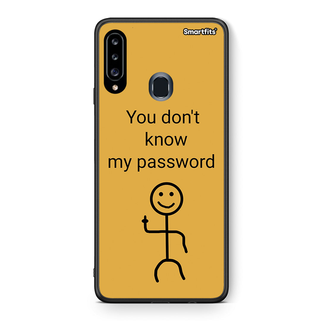 Θήκη Samsung Galaxy A20s My Password από τη Smartfits με σχέδιο στο πίσω μέρος και μαύρο περίβλημα | Samsung Galaxy A20s My Password case with colorful back and black bezels