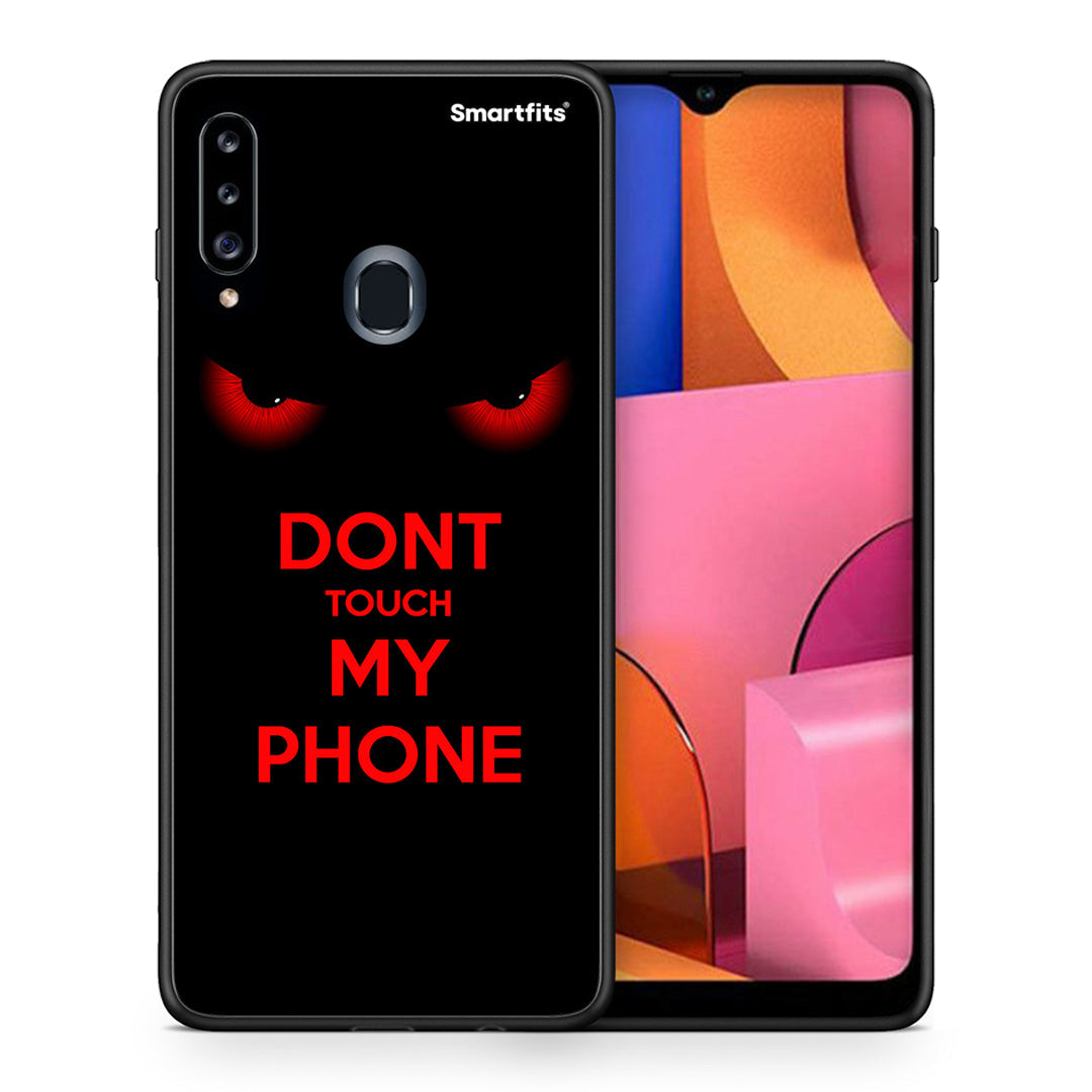 Θήκη Samsung Galaxy A20s Touch My Phone από τη Smartfits με σχέδιο στο πίσω μέρος και μαύρο περίβλημα | Samsung Galaxy A20s Touch My Phone case with colorful back and black bezels