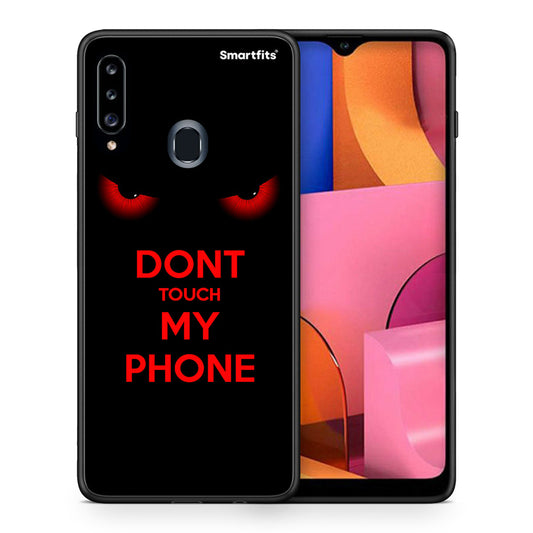 Θήκη Samsung Galaxy A20s Touch My Phone από τη Smartfits με σχέδιο στο πίσω μέρος και μαύρο περίβλημα | Samsung Galaxy A20s Touch My Phone case with colorful back and black bezels
