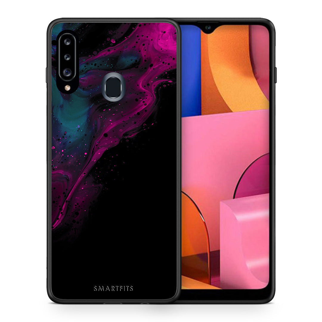 Watercolor Pink Black - Samsung Galaxy A20s θήκη