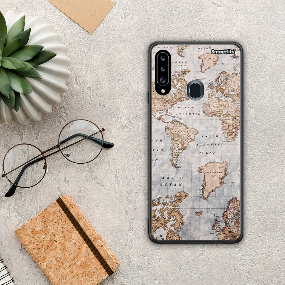 World Map - Samsung Galaxy A20s θήκη