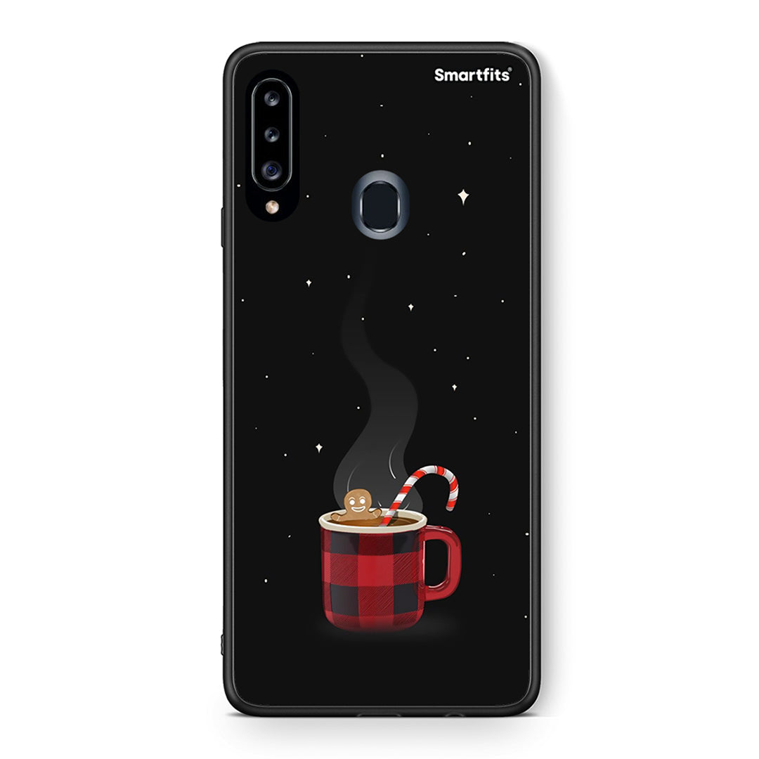 Θήκη Samsung Galaxy A20s Xmas Bathing από τη Smartfits με σχέδιο στο πίσω μέρος και μαύρο περίβλημα | Samsung Galaxy A20s Xmas Bathing case with colorful back and black bezels