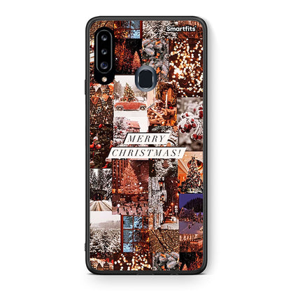 Θήκη Samsung Galaxy A20s Xmas Collage από τη Smartfits με σχέδιο στο πίσω μέρος και μαύρο περίβλημα | Samsung Galaxy A20s Xmas Collage case with colorful back and black bezels