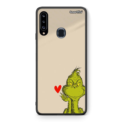 Θήκη Samsung Galaxy A20s Xmas Grinch από τη Smartfits με σχέδιο στο πίσω μέρος και μαύρο περίβλημα | Samsung Galaxy A20s Xmas Grinch case with colorful back and black bezels