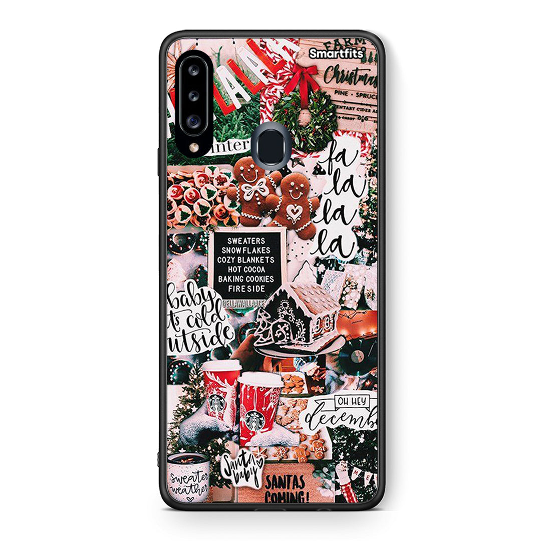 Θήκη Samsung Galaxy A20s Xmas Habbits από τη Smartfits με σχέδιο στο πίσω μέρος και μαύρο περίβλημα | Samsung Galaxy A20s Xmas Habbits case with colorful back and black bezels
