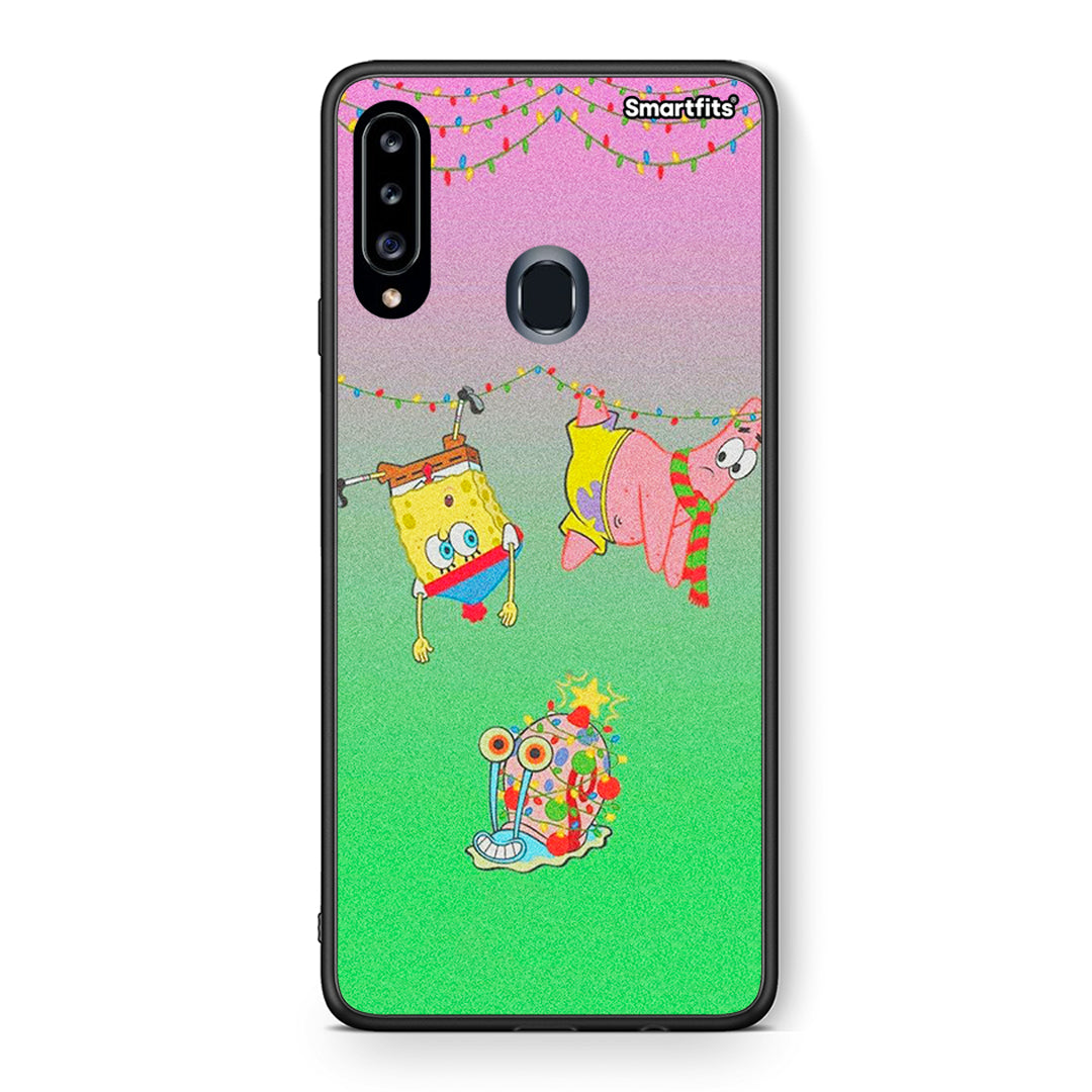 Θήκη Samsung Galaxy A20s Xmas Lights από τη Smartfits με σχέδιο στο πίσω μέρος και μαύρο περίβλημα | Samsung Galaxy A20s Xmas Lights case with colorful back and black bezels