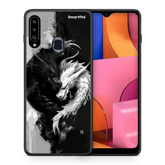 Θήκη Samsung Galaxy A20s Yin Yang από τη Smartfits με σχέδιο στο πίσω μέρος και μαύρο περίβλημα | Samsung Galaxy A20s Yin Yang case with colorful back and black bezels