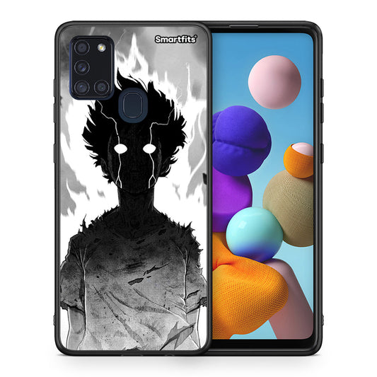 Θήκη Samsung A21s Anime Boy από τη Smartfits με σχέδιο στο πίσω μέρος και μαύρο περίβλημα | Samsung A21s Anime Boy case with colorful back and black bezels