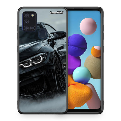 Θήκη Samsung A21s Black BMW από τη Smartfits με σχέδιο στο πίσω μέρος και μαύρο περίβλημα | Samsung A21s Black BMW case with colorful back and black bezels