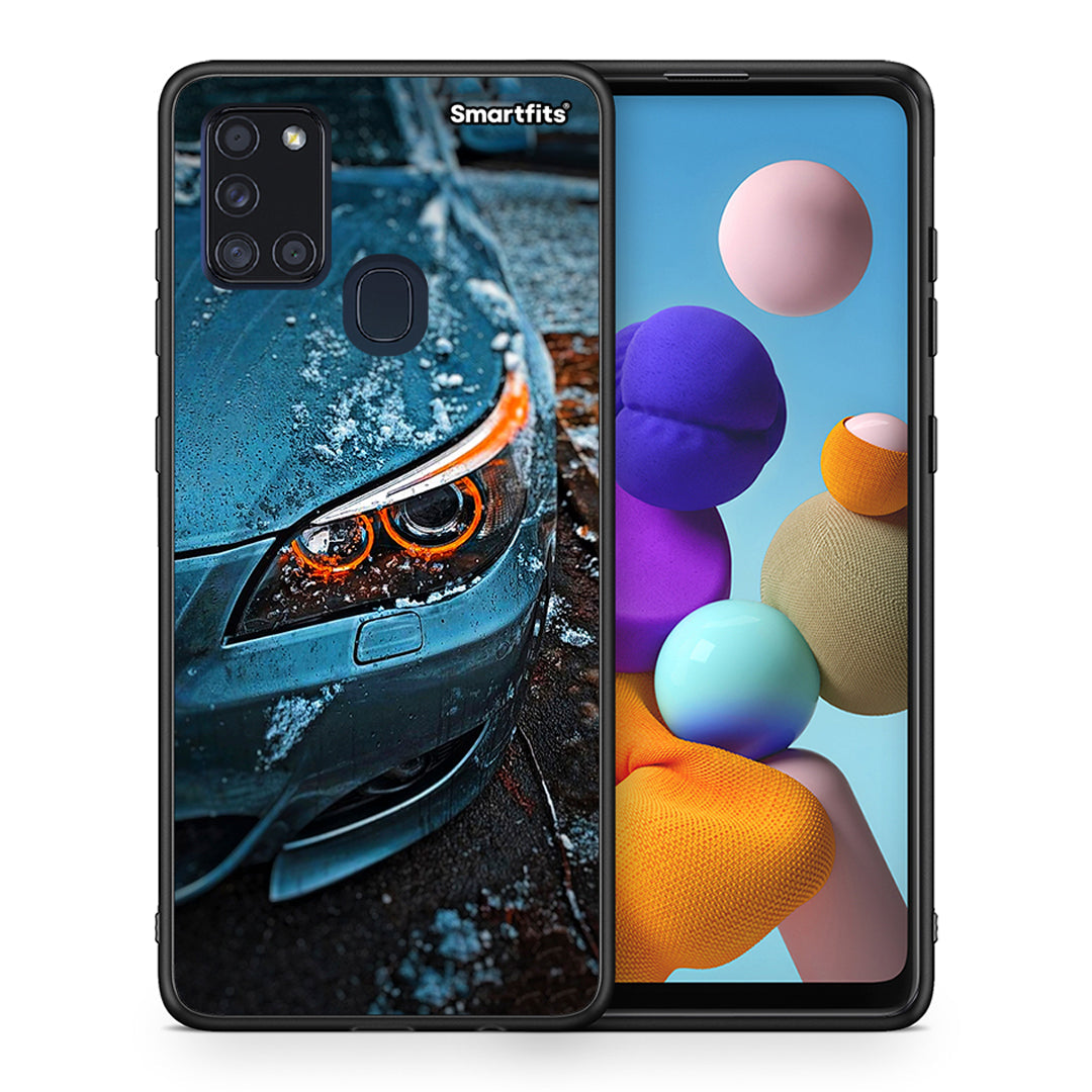 Θήκη Samsung A21s Bmw E60 από τη Smartfits με σχέδιο στο πίσω μέρος και μαύρο περίβλημα | Samsung A21s Bmw E60 case with colorful back and black bezels