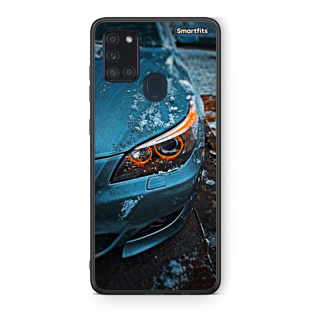 Samsung A21s Bmw E60 Θήκη από τη Smartfits με σχέδιο στο πίσω μέρος και μαύρο περίβλημα | Smartphone case with colorful back and black bezels by Smartfits