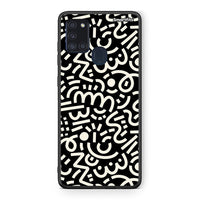 Thumbnail for Samsung A21s Doodle Art Θήκη από τη Smartfits με σχέδιο στο πίσω μέρος και μαύρο περίβλημα | Smartphone case with colorful back and black bezels by Smartfits