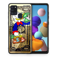 Thumbnail for Θήκη Samsung A21s Duck Money από τη Smartfits με σχέδιο στο πίσω μέρος και μαύρο περίβλημα | Samsung A21s Duck Money case with colorful back and black bezels