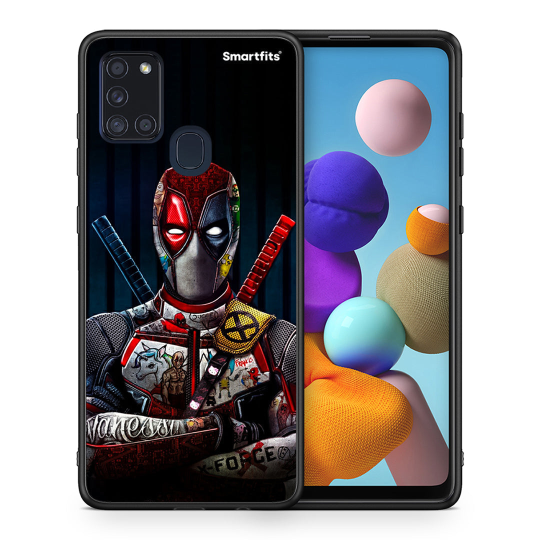 Θήκη Samsung A21s Funny Guy από τη Smartfits με σχέδιο στο πίσω μέρος και μαύρο περίβλημα | Samsung A21s Funny Guy case with colorful back and black bezels