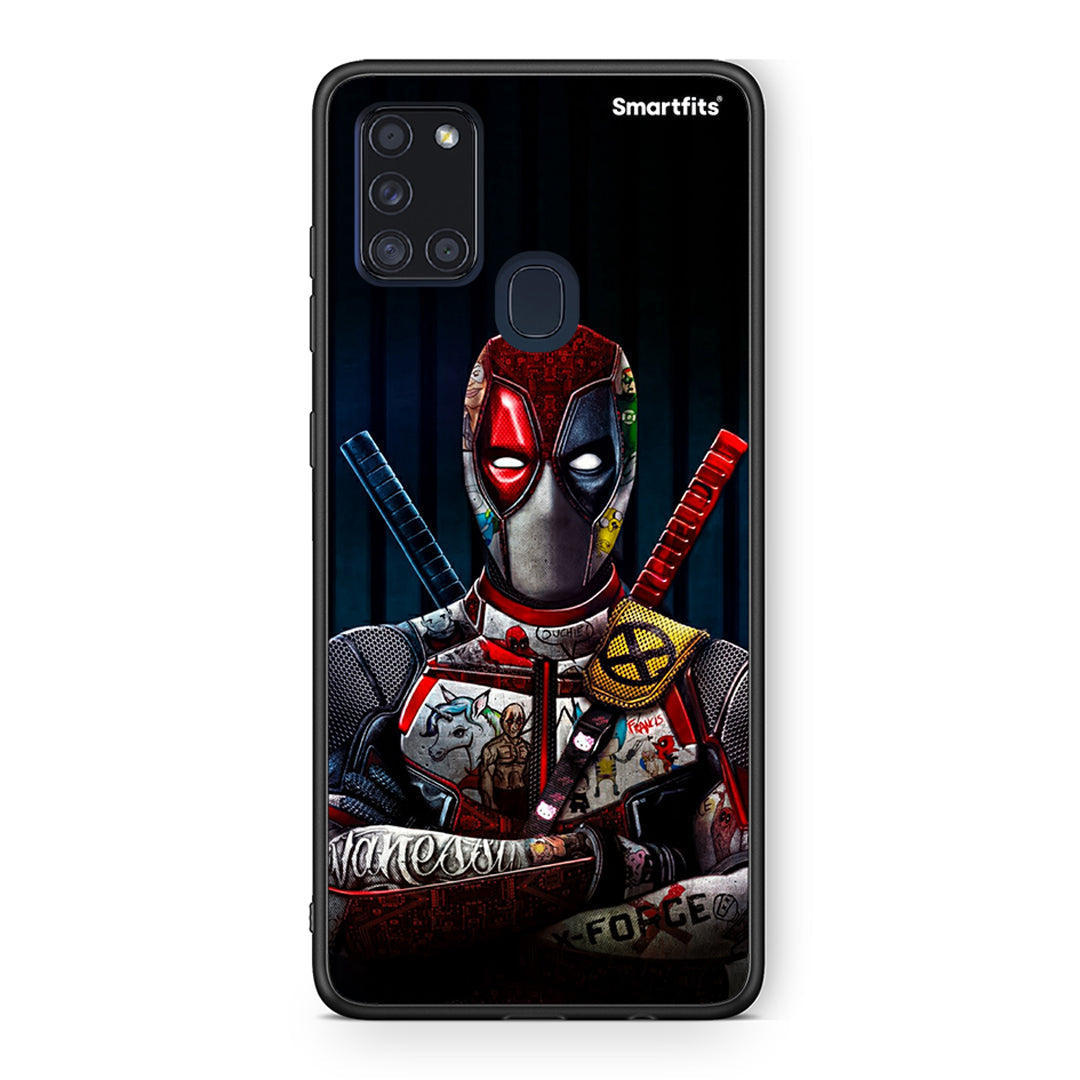 Samsung A21s Funny Guy θήκη από τη Smartfits με σχέδιο στο πίσω μέρος και μαύρο περίβλημα | Smartphone case with colorful back and black bezels by Smartfits