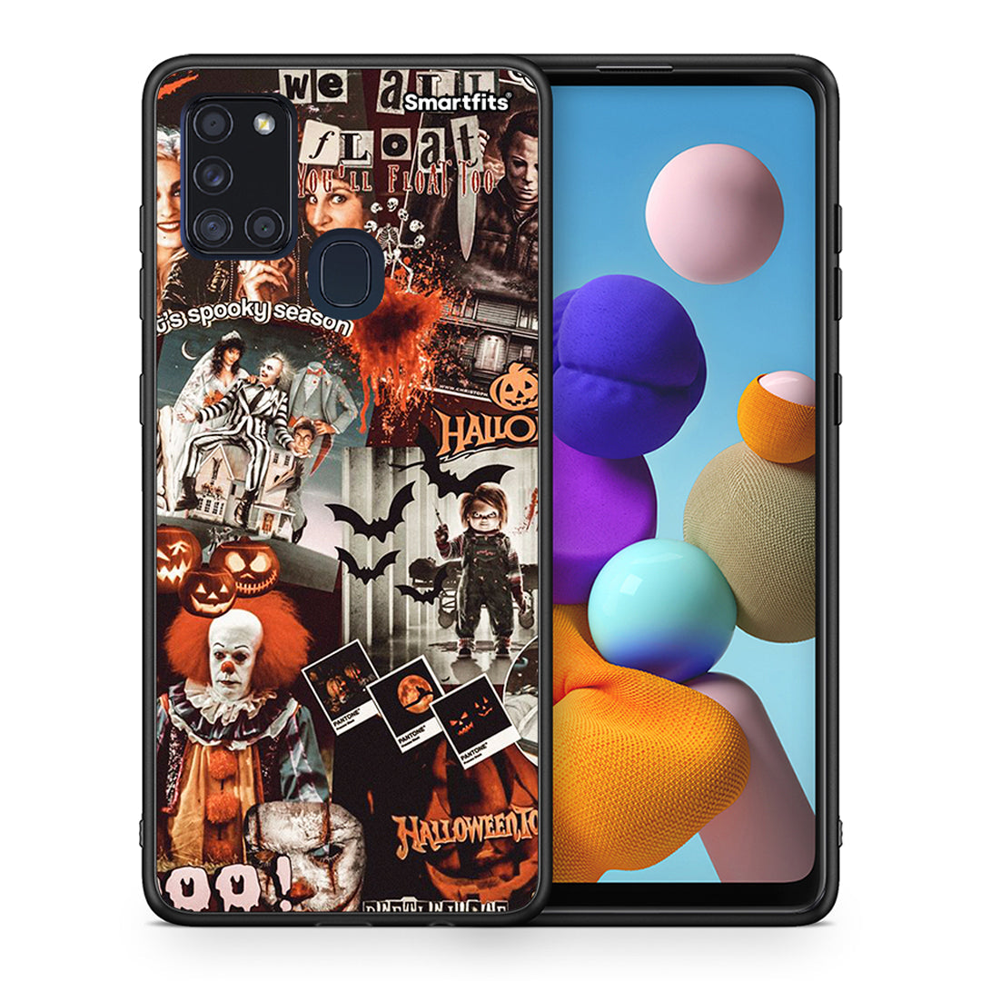 Θήκη Samsung A21s Halloween Spooky Season από τη Smartfits με σχέδιο στο πίσω μέρος και μαύρο περίβλημα | Samsung A21s Halloween Spooky Season case with colorful back and black bezels