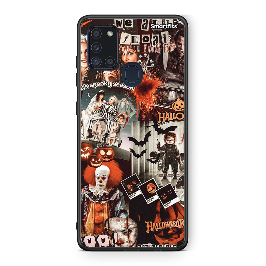 Samsung A21s Halloween Spooky Season Θήκη από τη Smartfits με σχέδιο στο πίσω μέρος και μαύρο περίβλημα | Smartphone case with colorful back and black bezels by Smartfits